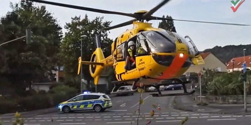 Rettungshubschrauber-Einsatz nach schwerem Motorradunfall in Hagen – 28-Jähriger schwer verletzt