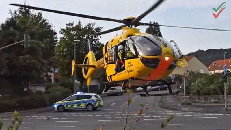 Rettungshubschrauber-Einsatz nach schwerem Motorradunfall in Hagen – 28-Jähriger schwer verletzt