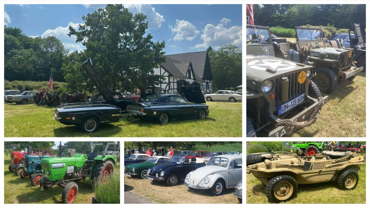 Super Kaiserwetter beim 1. markenoffenen Oldtimertreffen mit knapp 150 Oldtimern am Emscherquellhof in Holzwickede