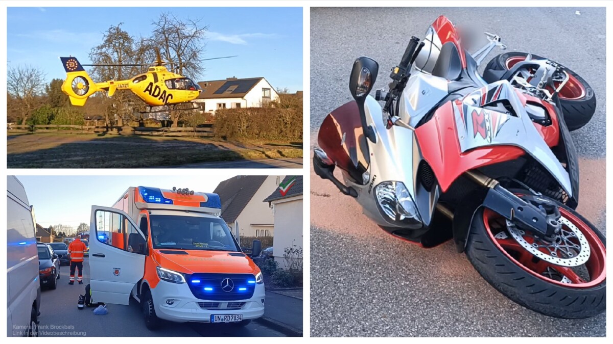 [Rettungshubschrauber] Schwerer Motorradunfall in Schwerte