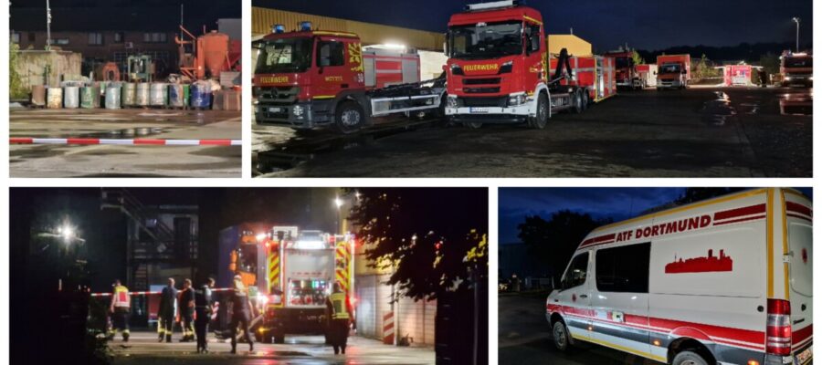 Fass explodiert, Flüssigkeit ausgelaufen – Stundenlanger Großeinsatz der Feuerwehr