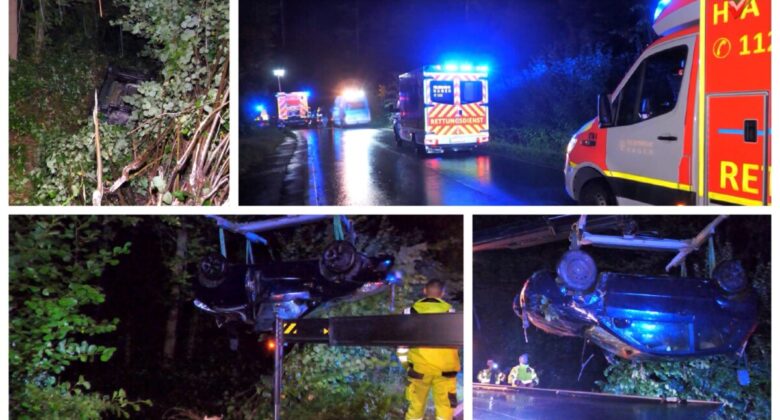 Schwerer Unfall in Hagen: Auto überschlägt sich – Fahrer wollte Tier ausweichen