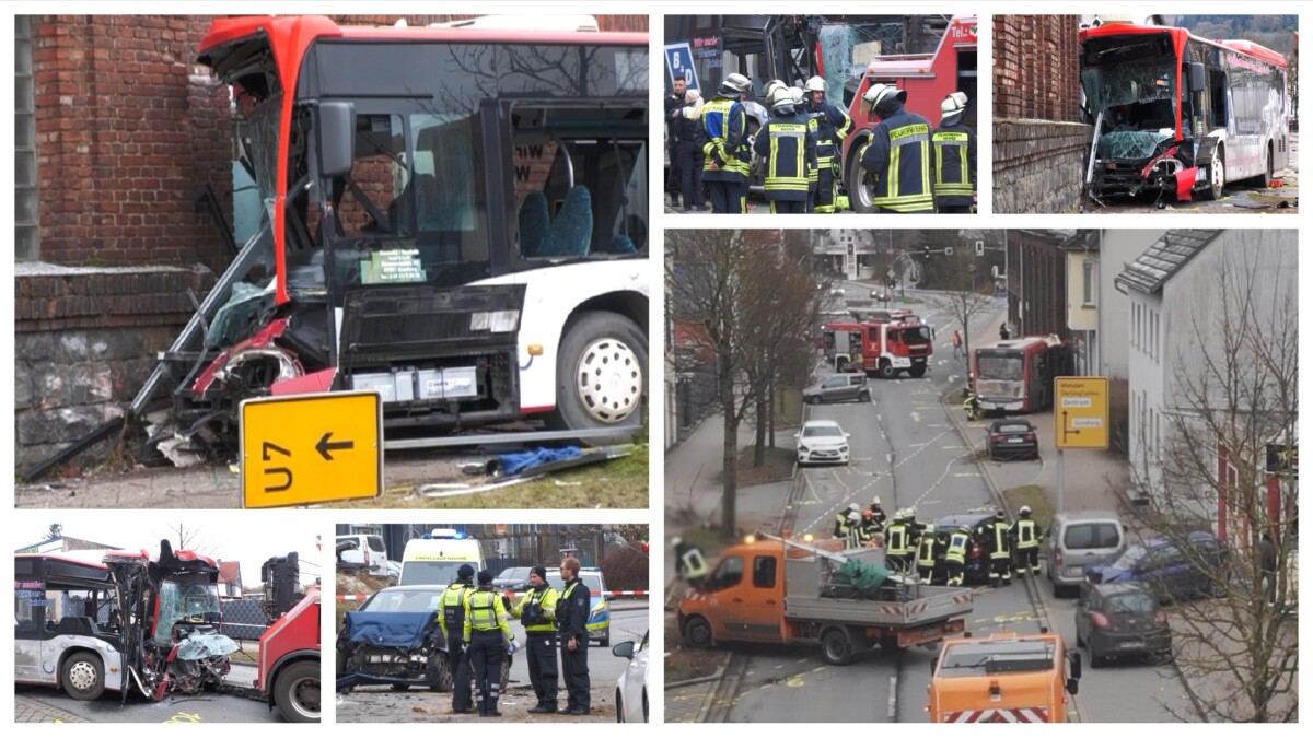 Bus-Bergung: Schwerer Unfall mit Linienbus in Hemer – 13 zum Teil Schwerstverletzte