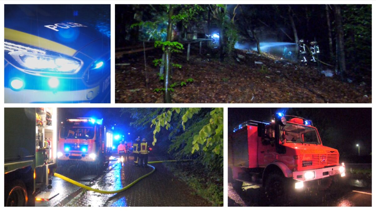 Laubenbrand auf der Hestert – Gartenhaus abgebrannt in Hagen-Haspe