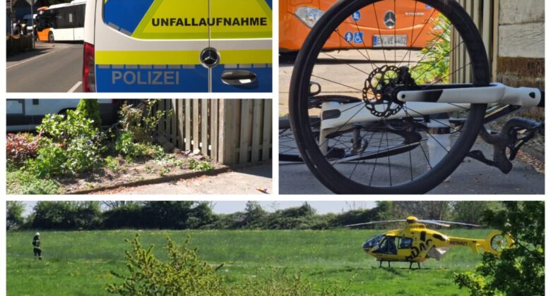 Schwerer Unfall in Breckerfeld: Radfahrer prallt gegen Linienbus – RTH D-HXAB Einsatz