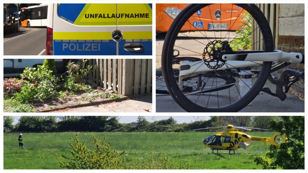 Schwerer Unfall in Breckerfeld: Radfahrer prallt gegen Linienbus – RTH D-HXAB Einsatz