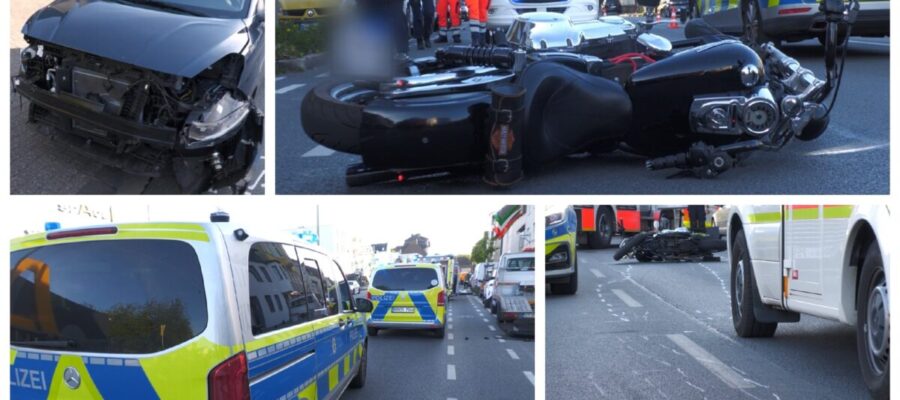 Schwerer Motorradunfall in Haspe – Harley-Fahrer schwer verletzt