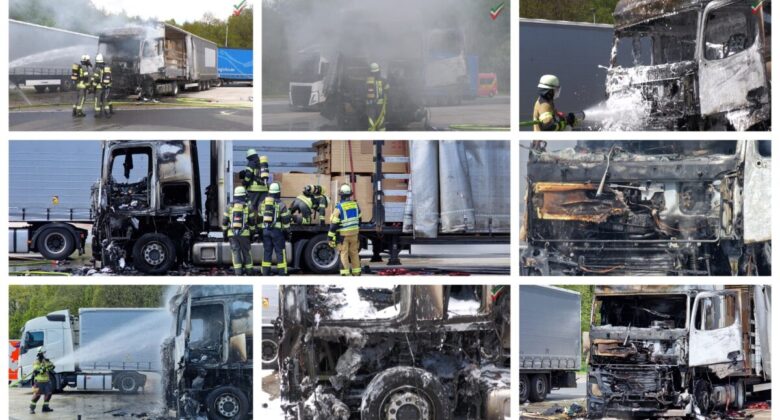 LKW-Brand auf A1-Parkplatz Bruchmühle bei Gevelsberg – Feuerwehr verhindert Schlimmeres