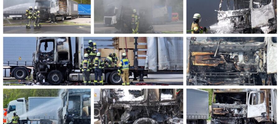 LKW-Brand auf A1-Parkplatz Bruchmühle bei Gevelsberg – Feuerwehr verhindert Schlimmeres