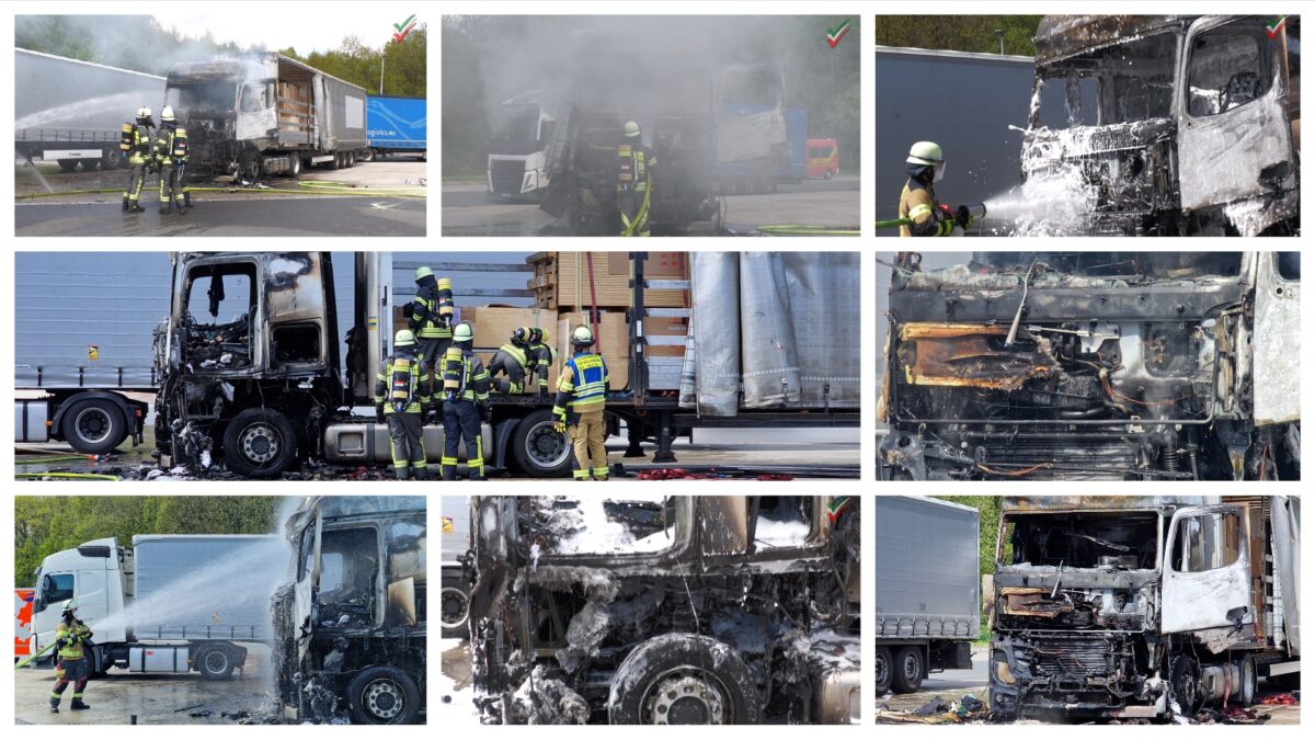 LKW-Brand auf A1-Parkplatz Bruchmühle bei Gevelsberg – Feuerwehr verhindert Schlimmeres