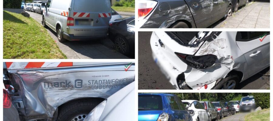 Spektakulärer Unfall in Haspe – Bulli rollt unkontrolliert 150 Meter, crasht mit 7 PKW
