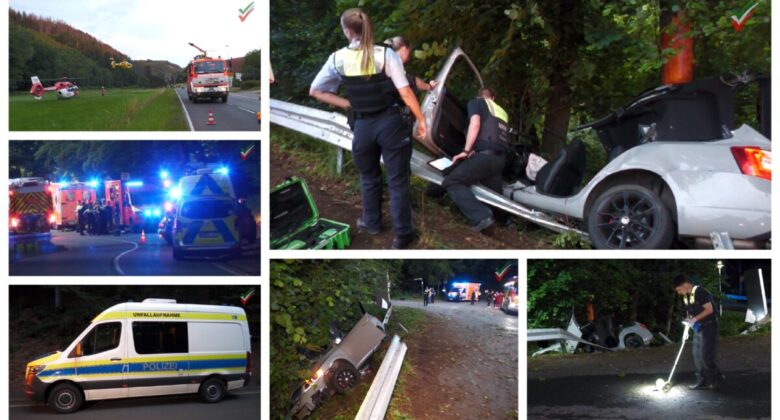 Tödlicher Unfall in Ennepetal: Zwei junge Menschen sterben – Zwei Rettungshubschrauber