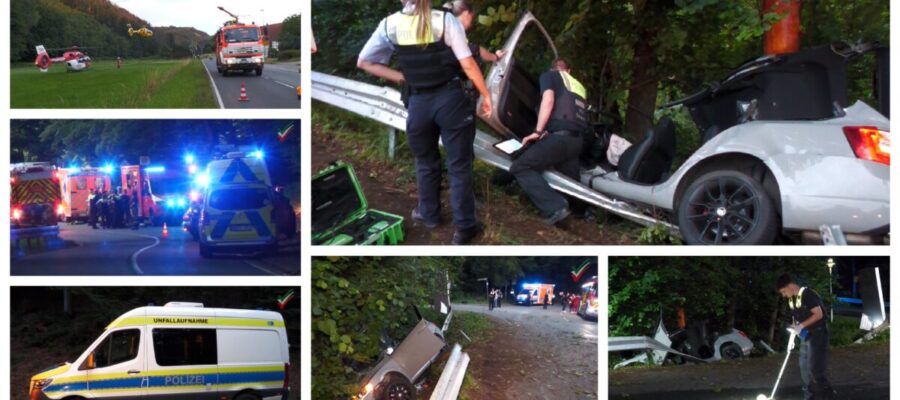 Tödlicher Unfall in Ennepetal: Zwei junge Menschen sterben – Zwei Rettungshubschrauber