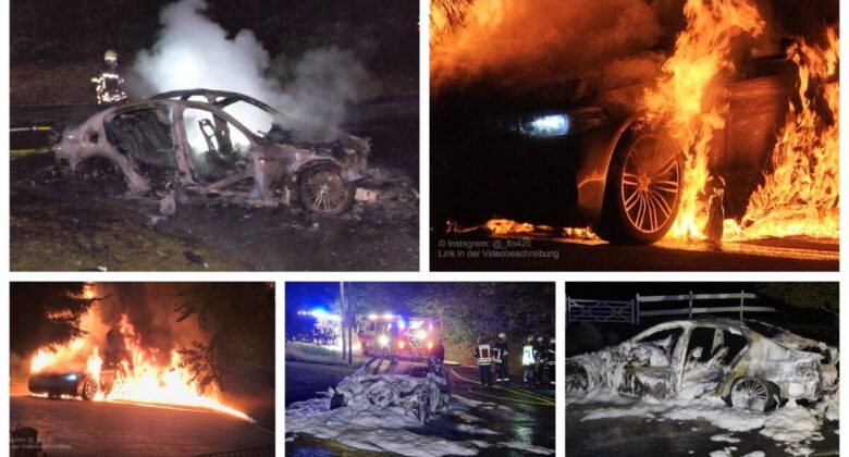 PKW in Vollbrand! BMW brennt lichterloh am Tücking – Feuerwehr-Einsatz in Hagen-Haspe