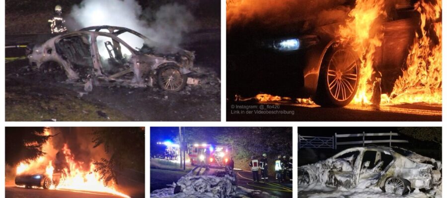 PKW in Vollbrand! BMW brennt lichterloh am Tücking – Feuerwehr-Einsatz in Hagen-Haspe