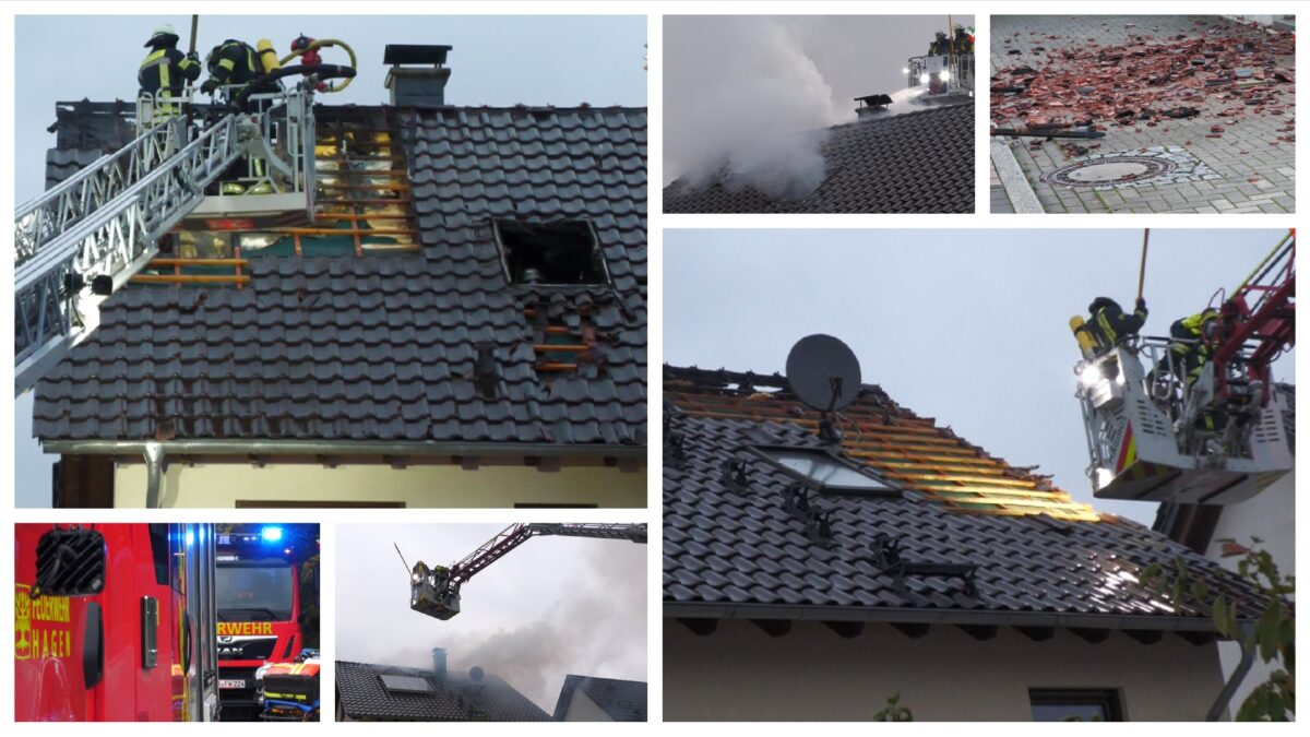 Dachstuhlbrand in Hagen-Boele – Einfamilienhaus in Flammen, Bewohner verletzt