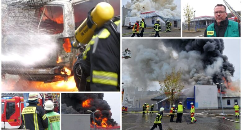 UPDATE F4 Hagen-Haspe: Erst PKW-Brand, dann ehem. Fastfood-Restaurant in Vollbrand