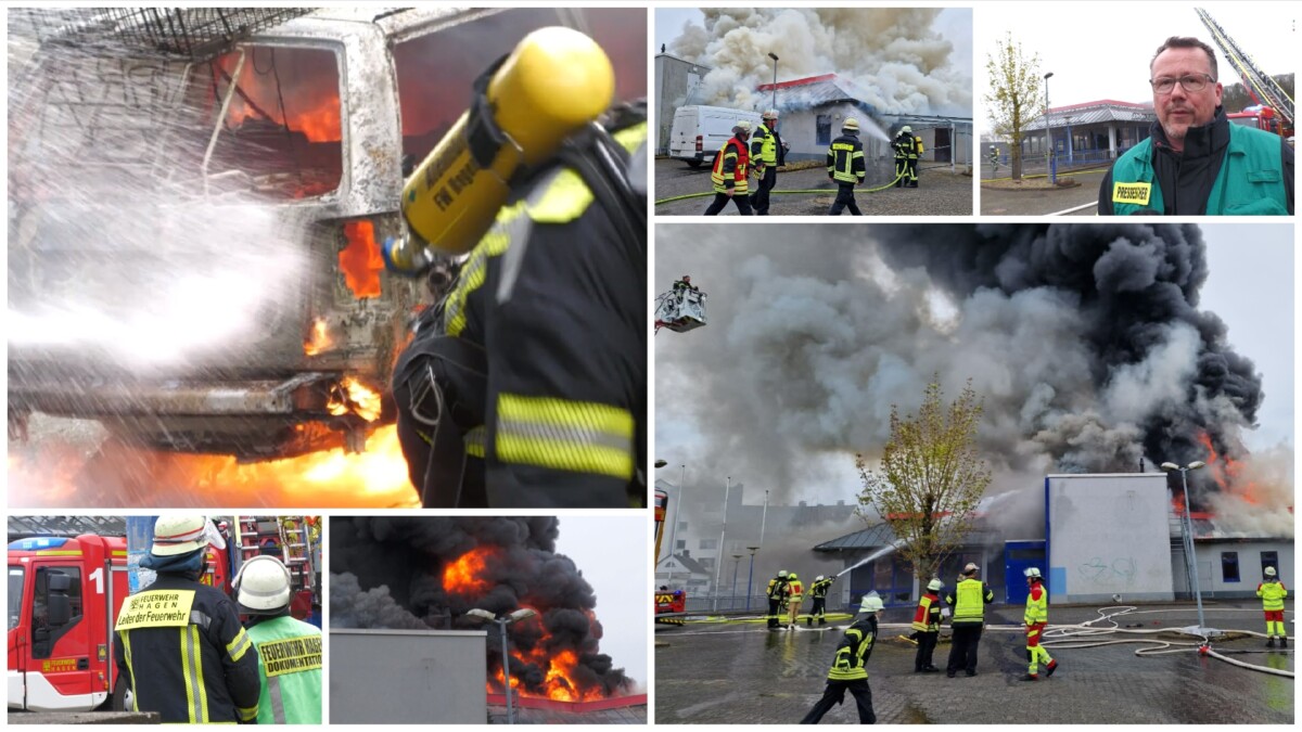 UPDATE F4 Hagen-Haspe: Erst PKW-Brand, dann ehem. Fastfood-Restaurant in Vollbrand