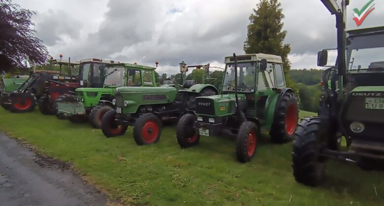 Verregnetes Oldtimer-Treckertreffen an der Eventscheune beim Landhaus Preuß in Hattingen-Wodantal