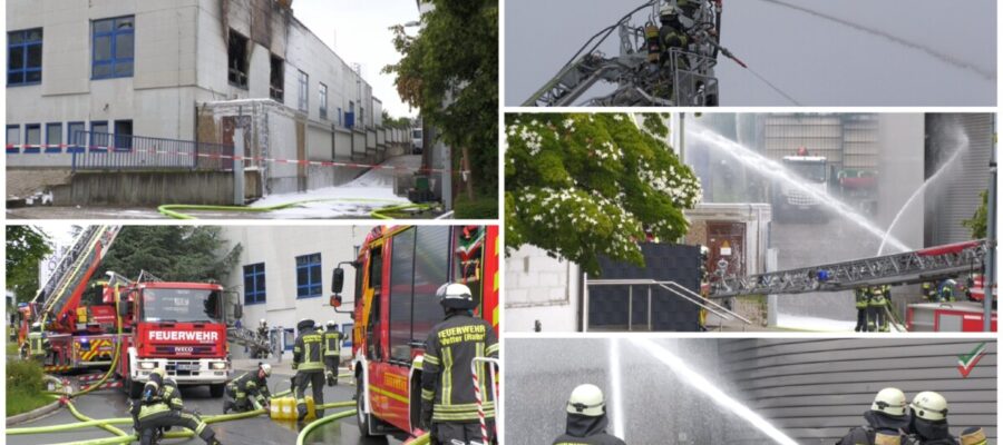 Feuerwehrgroßeinsatz bei Industriebrand in Wetter-Volmarstein – A1 zweitweise gesperrt